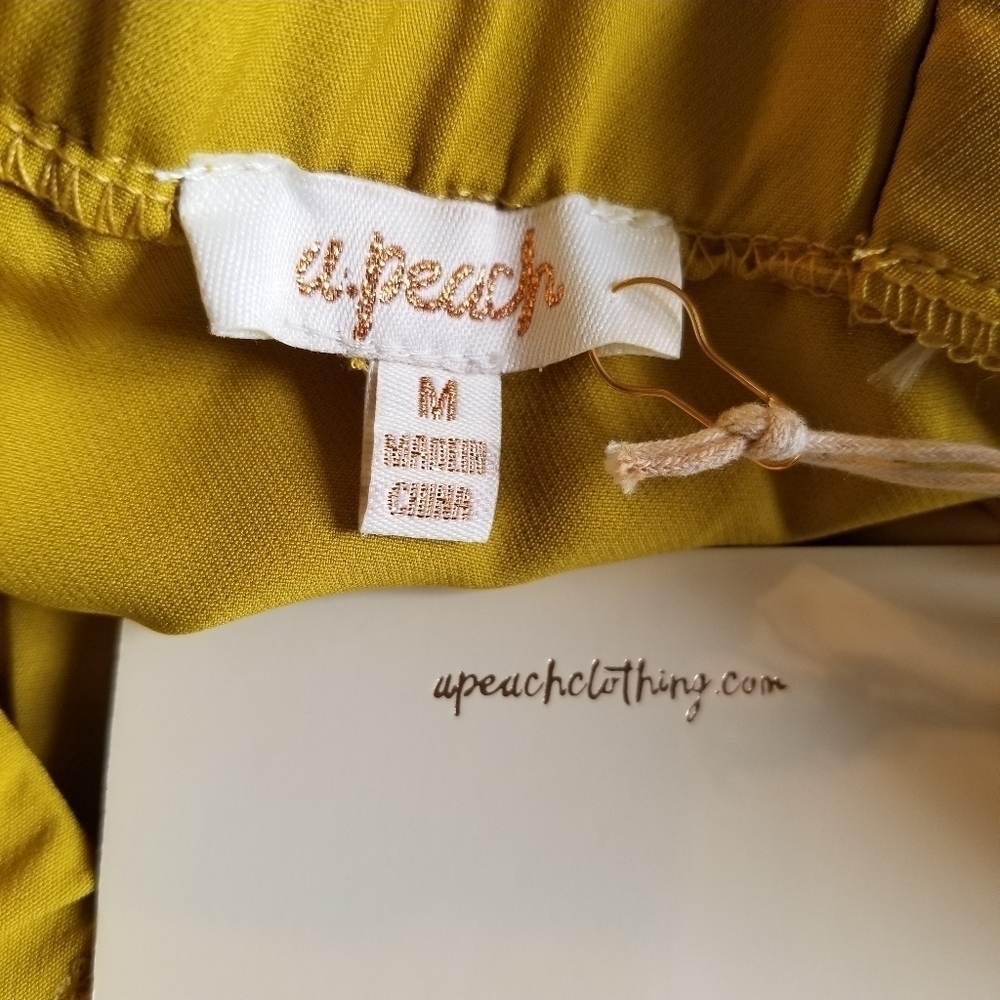 A.peach Ruffled Tiered Hem Rhinestone Buckle Dress - Picture 8 of 8